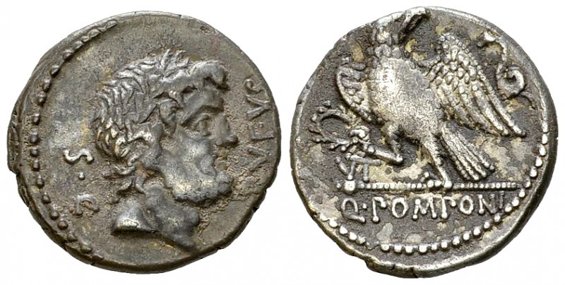 Q. Pomponius Rufus AR Denarius, 70 BC, very rare 

 Q. Pomponius Rufus. AR Den...