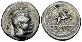 L. Marcius Philippus Denarius, Aquaeduct with equestrian statue reverse, 56 BC 

 L. Marcius Philippus. AR Denarius (18-19 mm, 3.62 g), Roma 56 BC....