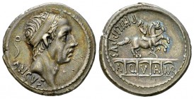 L. Marcius Philippus Denarius, Aquaeduct with equestrian statue reverse, 56 BC 

 L. Marcius Philippus . AR Denarius (19 mm, 3.86 g), Roma 56 BC.
O...