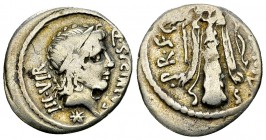 Q. Sicinius and C. Coponius AR Denarius, 49 BC 

 Q. Sicinius and C. Coponius . AR Denarius (17-18 mm, 3.68 g), Military mint moving with Pompeius, ...