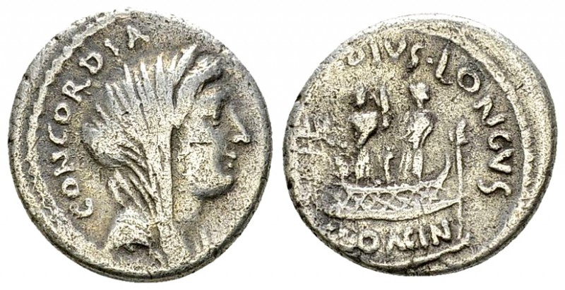 L. Mussidius Longus AR Denarius, 42 BC 

 L. Mussidius Longus. AR Denarius (17...