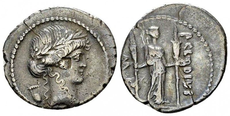 P. Clodius M.f. Turrinus AR Denarius, 42 BC 

 P. Clodius M.f. Turrinus. AR De...