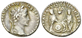 Augustus AR Denarius, Caius and Lucius reverse 

 Augustus (27 BC - 14 AD). AR Denarius (17-19 mm, 4.01 g). Roma, c. 2-1 BC.
Obv. CAESAR AVGVSTVS D...