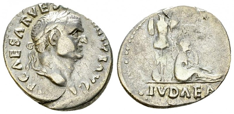 Vespasian AR Denarius, Jewish Victory reverse 

 Vespasianus (69-79 AD). AR De...