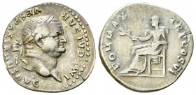 Vespasianus AR Denarius, Pax reverse 

 Vespasianus (69-79 AD). AR Denarius (19 mm, 3.37 g), Rome, 75 AD.
Obv. IMP CAESAR VESPASIANVS AVG, laureate...