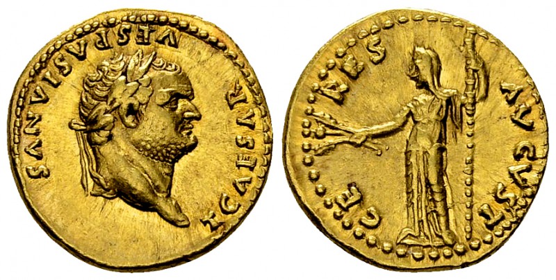 Titus Aureus, 77/78 AD, very rare 

Vespasianus (69-79 AD) for Titus Caesar . ...
