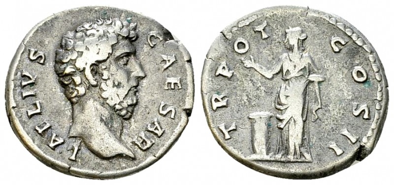 Aelius AR Denarius, Pietas reverse 

 Aelius Caesar (136-138 AD). AR Denarius ...
