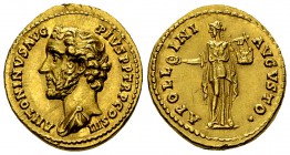Antoninus Pius Aureus, Apollo reverse 

 Antoninus Pius (138-161 AD). Aureus (19-20 mm, 7.08 g), Rome, 140-143 AD.
Obv. ANTONINVS AVG PIVS P P TR P...