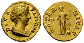 Diva Faustina Aureus, Aeternitas reverse 

Antoninus Pius (138-161 AD) for Diva Faustina (+141 AD). Aureus (19-20 mm, 7.16 g), Rome, after 141 AD.
...