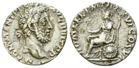 Commodus AR Denarius, Roma reverse 

 Commodus (177-192 AD). AR Denarius (16 mm, 2.75 g), Rome, 190/191 AD.
Obv. M COMM ANT P FEL AVG BRIT P P, Lau...