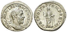 Macrinus AR Denarius, Securitas reverse 

 Macrinus (217-218 AD). AR Denarius (20 mm, 2.47 g), Roma.
Obv. IMP C M OPEL SEV MACRINVS AVG, laureate a...