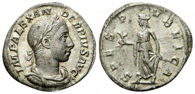 Severus Alexander AR Denarius, Spes reverse 

 Severus Alexander (222-235 AD). AR Denarius (19-20 mm, 2.85 g), 231-235 AD, Rome.
Obv. IMP ALEXANDER...