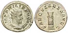 Philip I AR Antoninianus, Saeculares reverse 

 Philippus I Arabs (244-249 AD). AR Antoninianus (21-22 mm, 3.57 g), Rome, 248.
Obv. IMP PHILIPPVS A...