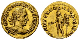 Traianus Decius Aureus, Genius Exerc Illyriciani reverse 

 Trajan Decius (249-251 AD). Aureus (18 mm, 3.90 g), Rome.
Obv. IMP C M Q TRAIANVS DECIV...
