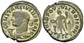 Constantius I Follis, very rare herculic bust type 

 Constantius I Chlorus as Caesar (293-305 AD). AE Follis (8.24 g), c. 301-303 AD, Lugdunum.
Ob...