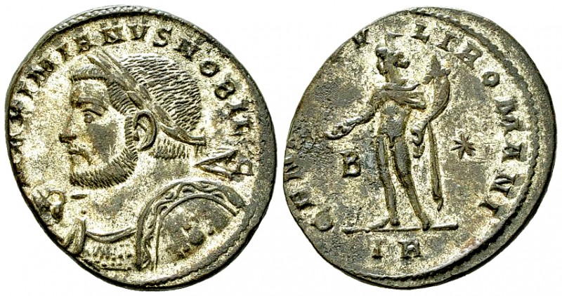 Galerius Follis, very rare military bust type 

 Galerius as Caesar (293-305 A...