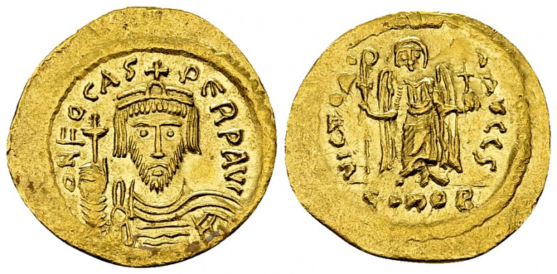 Phocas AV Solidus 

 Phocas (602-610 AD). AV Solidus (20-21 mm, 4.34 g), Const...