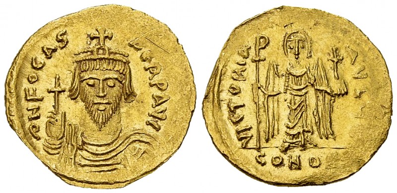 Phocas AV Solidus 

 Phocas (602-610 AD). AV Solidus (20-21 mm, 4.32 g), Const...