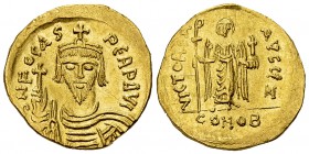 Phocas AV Solidus 

 Phocas (602-610 AD). AV Solidus (20-21 mm, 4.20 g), Constantinople, officina Z.
Obv. d N FOCAS PERP AVG, Cuirassed bust facing...