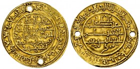 Ali ibn Yusuf AV Dinar 537 AH 

Almoravids. Ali Ibn Yusuf (500-537 AH = 1106-1143 AD). AV Dinar (28 mm, 4.09 g), 537 AH, Fas.
Hazard 286.

Nice c...