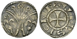 Seigneurie de Vierzon, BI Denier 

France. Seigneurie de Vierzon. Hervé Ier (1144-1192). BI Denier (18-19 mm, 0.93 g).
Av. Grande fleur.
Rv. + VIR...