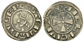 Evêché de Meaux, BI Denier 

France. Evêché de Meaux. Etienne de la Chapelle (1161-1171). BI Denier (19-20 mm, 1.10 g).
Boud. 1777.

Jolie patine...