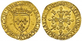 François I, Ecu d'or au soleil, Bayonne 

France, Royaume. François I (1515-1547). AV Ecu d'or au soleil (25 mm, 3.32 g), Bayonne.
Dupl. 775; Fb. 3...