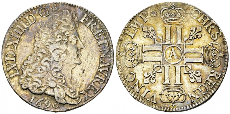Louis XIV, AR Ecu aux 8 L 1690 A, Paris 

France, Royaume. Louis XIV (1643-171...
