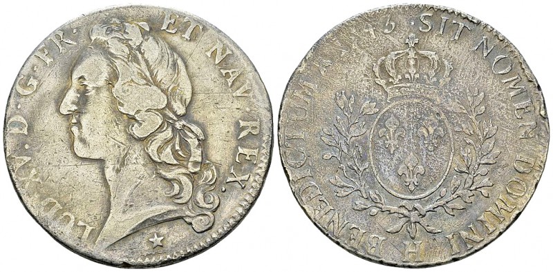 Louis XV, AR Écu au bandeau 1743 H, La Rochelle 

France, Royaume. Louis XV. (...