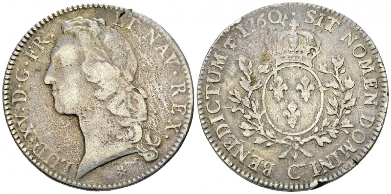 Louis XV, AR Écu au bandeau 1760 C, Caen 

France, Royaume. Louis XV. (1715-17...