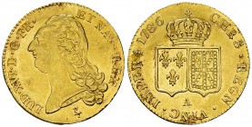 Louis XVI, Double Louis d'or au buste nu 1786 I, Limoges 

France, Royaume. Louis XVI (1774-1793 AD). Double Louis d'or au buste nu 1786 I (28-29 mm...