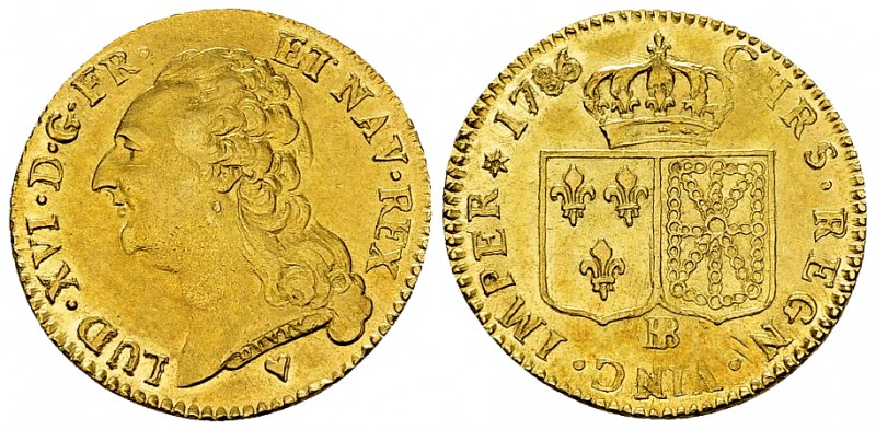 Louis XVI, Louis d'or au buste nu 1786 BB, Strasbourg 

France, Royaume. Louis...