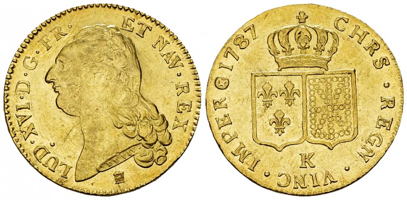 Louis XVI, Double Louis d'or au buste nu 1787 K, Bordeaux 

France, Royaume. L...
