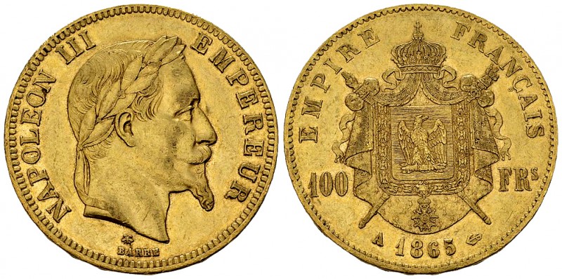 Napoléon III, AV 100 Francs 1865 A, Paris 

France, 2nd Empire. Napoléon III (...