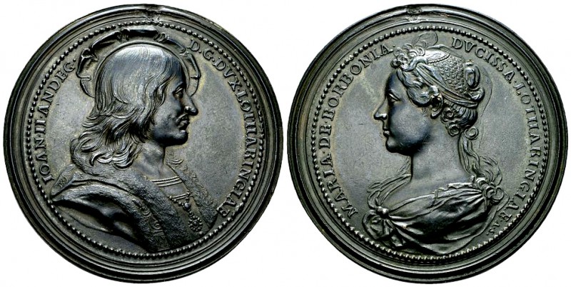France, AE Médaille c. 1728 

France. Jean II et Marie de Bourbon . AE Médaill...
