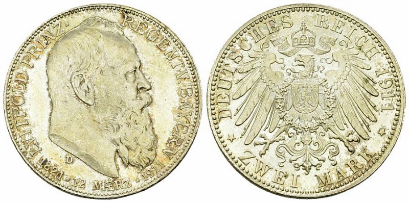 Bayern, AR 2 Mark 1911 D 

Deutschland, Bayern . Prinzregent Luitpold (1886-19...