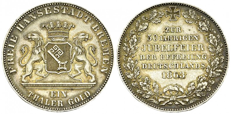 Bremen, AR Vereinstaler 1863 

Deutschland, Bremen, Freie Hansestadt. AR Verei...