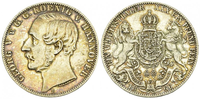 Hannover, AR Vereinstaler 1866 B 

Deutschland, Königreich Hannover . Georg V....