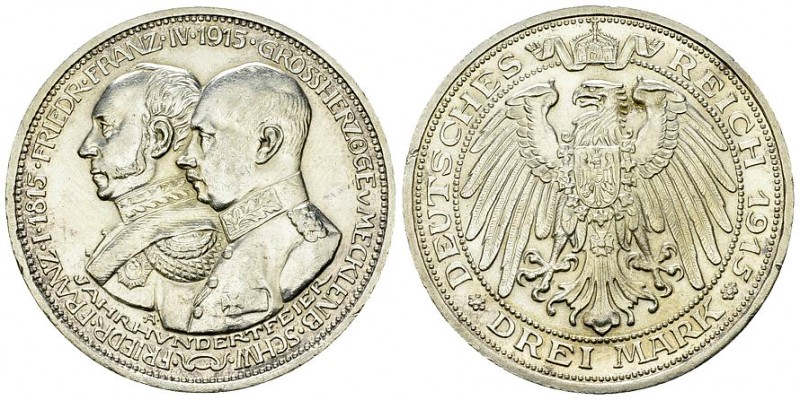 Mecklenburg-Schwerin, AR 3 Mark 1915 

Deutschland, Mecklenburg-Schwerin . AR ...