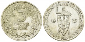 Weimarer Republik, AR 3 Reichsmark 1925 A 

Deutschland, Weimarer Republik . AR 3 Reichsmark 1925 A (30 mm, 15.05 g), auf die Jahrtausendfeier der R...
