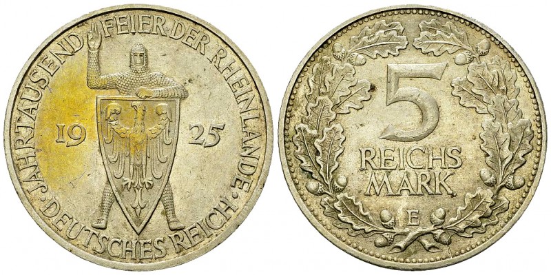 Weimarer Republik, AR 5 Reichsmark 1925 E 

Deutschland, Weimarer Republik . A...