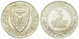 Weimarer Republik, AR 3 Reichsmark 1926 A, Lübeck 

Deutschland, Weimarer Republik . AR 3 Reichsmark 1926 A (15.01 g). Lübeck.
AKS 74.

Vorzüglic...