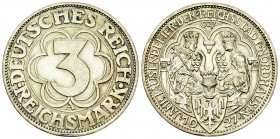 Weimarer Republik, AR 3 Reichsmark 1927 A, Nordhausen 

Deutschland, Weimarer Republik . AR 3 Reichsmark 1927 A (15.03 g). Nordhausen.
AKS 76.

V...