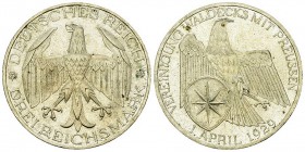 Weimarer Republik, AR 3 Reichsmark 1929 A 

Deutschland, Weimarer Republik . AR 3 Reichsmark 1929 A (30 mm, 15.01 g), Waldeck. 
AKS 83.

Vorzügli...