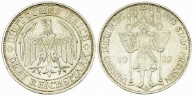 Weimarer Republik, AR 3 Reichsmark 1929 E, Meissen 

Deutschland, Weimarer Republik . AR 3 Reichsmark 1929 E (15.08 g). Stadt Meissen.
AKS 84.

G...