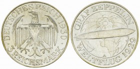 Weimarer Republik, AR 3 Reichsmark 1930 A 

Deutschland, Weimarer Repbulik . AR 3 Reichsmark 1930 A (30 mm, 14.97 g), Zeppelin. 
AKS 86. 

Vorzüg...