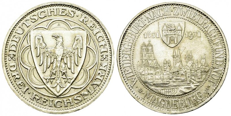 Weimarer Republik, AR 3 Reichsmark 1931 A, Magdeburg 

Deutschland, Weimarer R...