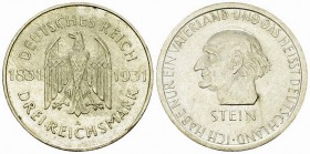 Weimarer Republik, AR 3 Reichsmark 1931 A, vom Stein 

Deutschland, Weimarer Republik . AR 3 Reichsmark 1931 A (15.11 g). Vom Stein.
AKS 90.

Vor...