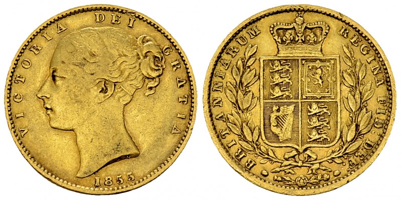 Victoria AV Sovereign 1855, broken fives 

Great Britain. Victoria (1837-1901)...
