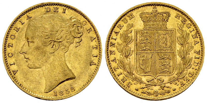 Victoria AV Sovereign 1858, GRΛTIA and broken 5 

Great Britain. Victoria (183...